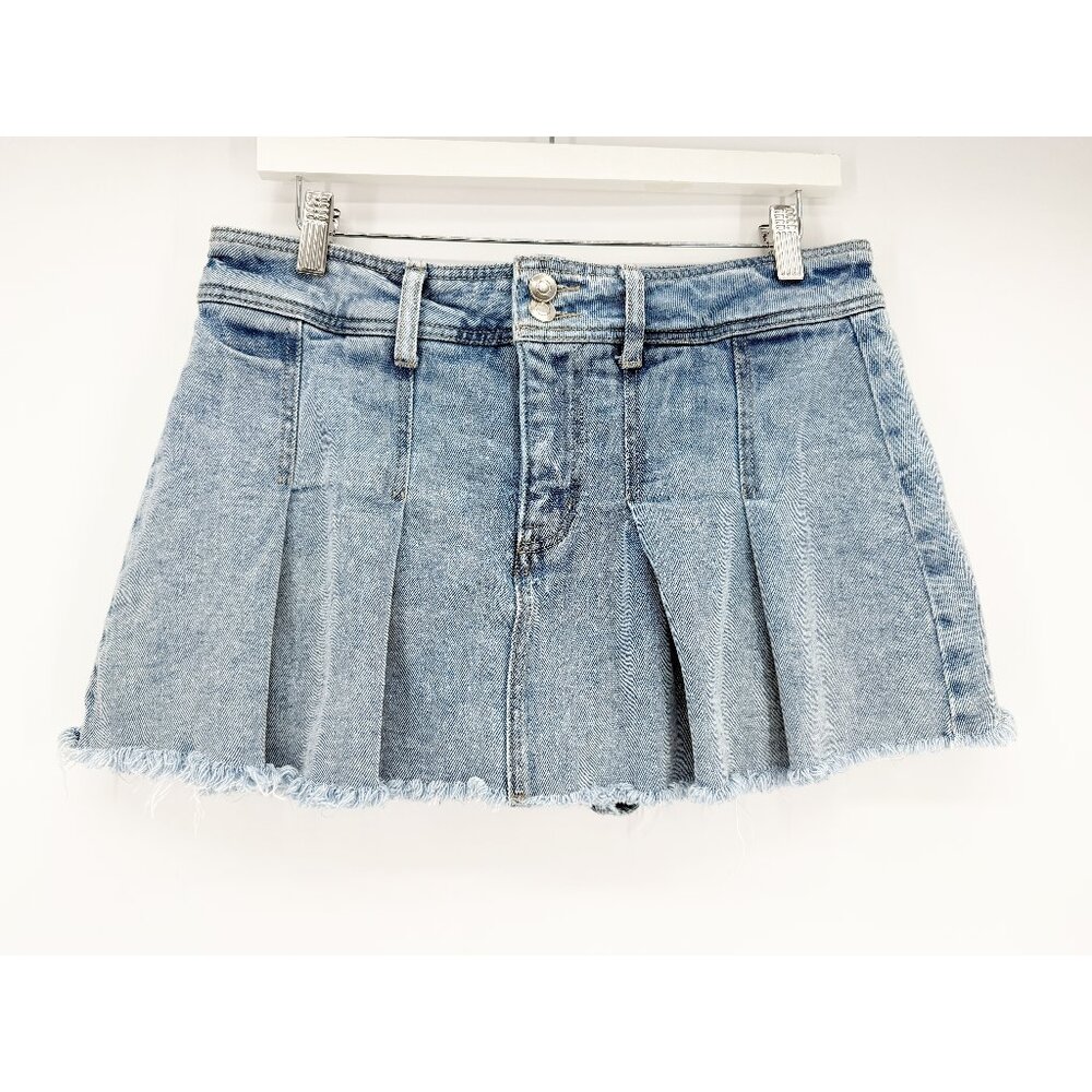 GB Pleated Denim Mini Skort Sz S in Light Blue - Picture 2 of 10
